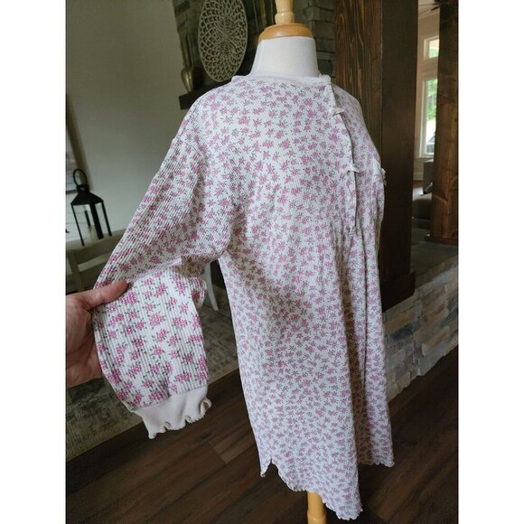Vintage Night Gear Floral‎ with Bows and Lace Sleep Shirt Medium - Picture 3 of 9